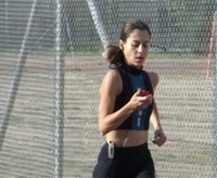 a still from Run Natasha Run: Natasha does circuits against the clock